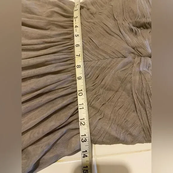 BHLDN Grey Niceties Tiered Tulle Sweetheart Corset Bodice Gown Event Holiday SZ4 - Picture 15 of 16